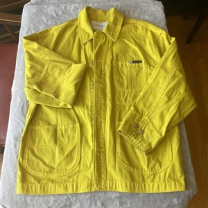 Vtg 90s Mens Calvin Klein Chore Jacket L Denim Farm Coat Workwear Streetwear - Picture 1 of 7