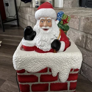 Cracker Barrel Christmas Holiday Santa Claus Chimney Tree Topper - Picture 1 of 11