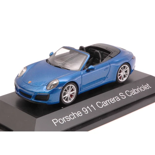 PORSCHE 911 CARRERA S CABRIOLET 2016 METALLIC BLUE 1:43 Herpa Auto Stradali Mode - Immagine 1 di 1