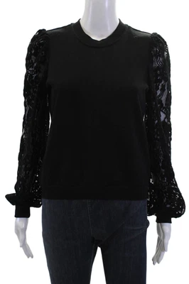 Sudadera Cami NYC Mujer Algodón Encaje Bordado Manga Larga Negra Talla XS Foto 1 de 4