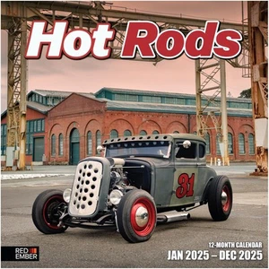 RED EMBER Hot Rods 2025 Wall Calendar 12 Month | 12" New 2025, 02 - - Picture 1 of 6