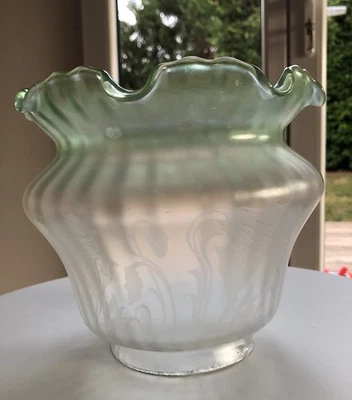 Imposante tulipe de lampe en verre, lampe à pétrole - Art Nouveau - Photo 1/4