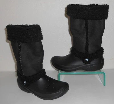 Crocs Mujer Talla 10 Negro Nadia Botas Imitación Piel Sherpa Forradas y Goma Invierno Foto 1 de 4