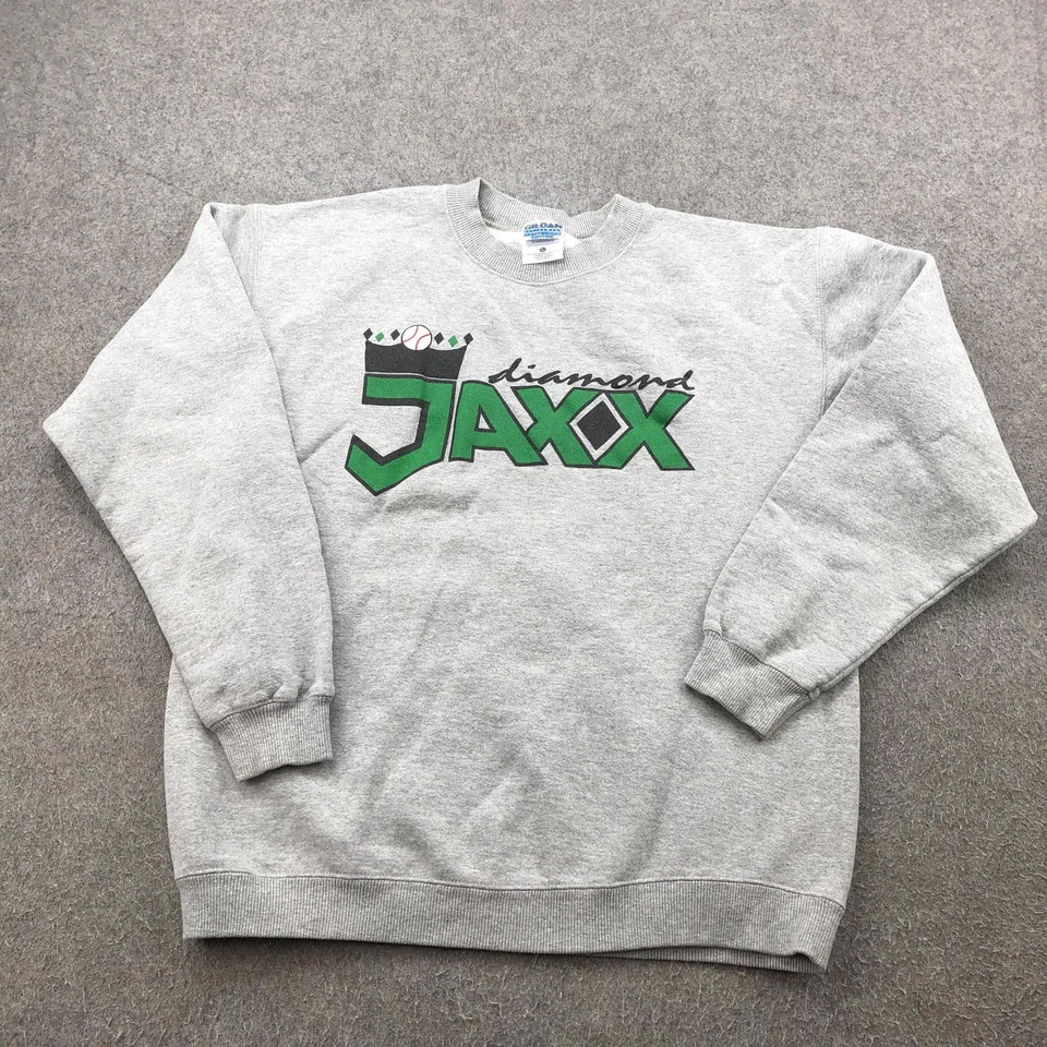 复古 West Tenn Diamond Jaxx 运动衫男式大号灰色 MILB 圆领 — 第 1/4 张图片