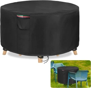 Round Patio Furniture Cover Heavy Duty Waterproof Outdoor Table Chair Set - Picture 1 of 8