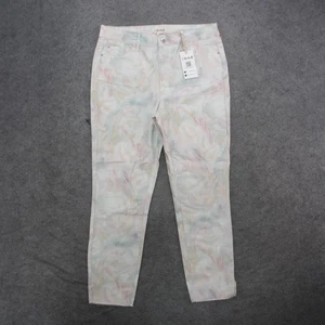 Jeans Charlie B donna 12 stampa pastello gamba skinny denim elasticizzato alla caviglia bianco - Foto 1 di 12