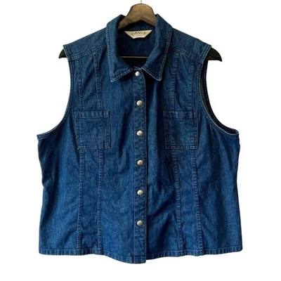 Chaleco vaquero Orvis para mujer talla L azul a presión al aire libre senderismo occidental Foto 1 de 4