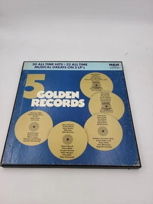 Vintage 5 Golden Records Vinyl LP Box Set RCA Victor 50 Hits Jazz Pop 1970s Arti - Image 1 of 4