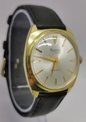 Reloj mecánico de caballero Regency 17 joyas chapado en oro 33 mm herida manual vintage años 60  Foto 1 de 4