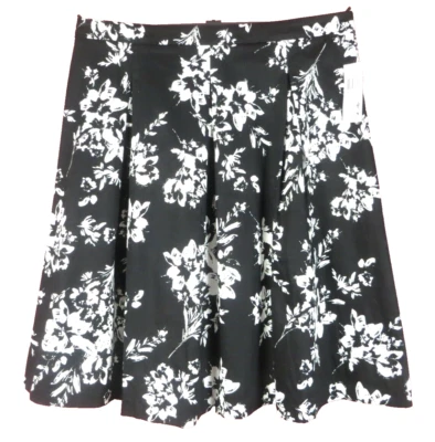 SK16697-NWT VALERIE STEVENS Mujer Caja Plisada Falda Floral Negra Talla 14 $60 Foto 1 de 4