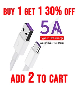 Fast Charging USB Type C Data Cable 5A USB-A to USB-C Charger for Phone - Picture 1 of 14