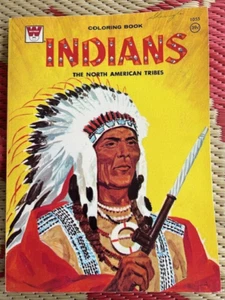 INDIANS NORTH AMERICAN TRIBES WHITMAN COLORING BOOK 1974 - Imagen 1 de 4