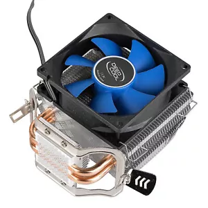 80mm CPU Fan 2200RPM Aluminum Heatsink Dual Copper Pipe 1156 Processor 3pin PWM - Picture 1 of 12