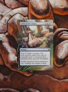 Magic the Gathering Curse of the Swine Hand Painted Unique Custom MTG Alter - Picture 1 of 1