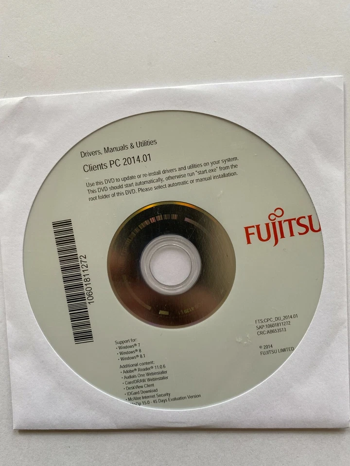 Fujitsu Drivers, Manuals & Utilities Clients PC 2014.01 (Win 7 / 8 / 8.1) - Bild 1 von 1