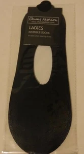 Six Pairs of Women's Black Invisible Socks One size fits all New - Picture 1 of 1