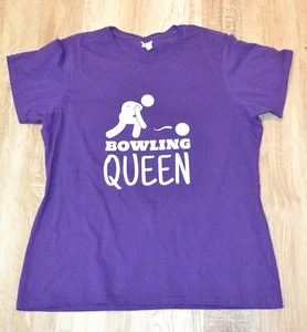 Purple Bowling Queen T-Shirt Size XL - Picture 1 of 5