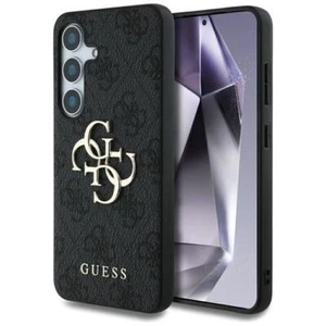 Guess Faux Leather Case Galaxy S25 Plus Gray With Gold Logo - Picture 1 of 8