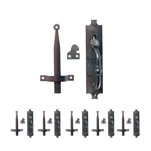 Colonial Norfolk Door Latches Heavy Duty Iron  8" H Pack of 6 Cover