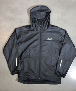 Oakley Full Zip Jacket Men’s Medium Black Reflective Outdoors Running Hiking
