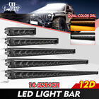 Slim 22 32 42 52" LED Night Light Bar Offroad White Amber DRL Park Light 12v 24V