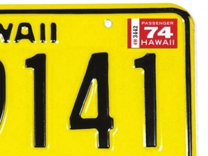 Adesivo registrazione targa hawaii, 1974 - Foto 1 di 2