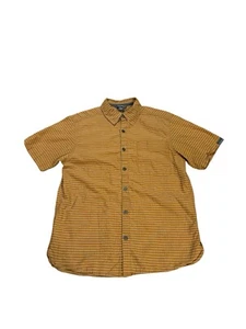 Cloudveil Short Sleeve Button Down Yellow and White Plaid Size Small Outdoor - Picture 1 of 8