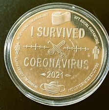  SILVER PLATED 2021 COMMEMORATIVE COIN ** I SURVIVED**