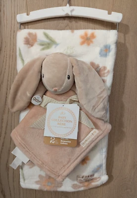 Mantas y más allá Peluche Conejo Flores Bebé Manta Lovey Set de Regalo Pascua Foto 1 de 4