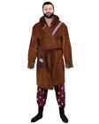 Chewbacca Dressing Gown Star Wars Robe Wrap Fleece Brown M-XXL