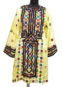 Antik Banjara Tribal Boho Belutschi handbestickt Spiegelarbeit Afghani Kleid - Bild 1 von 10