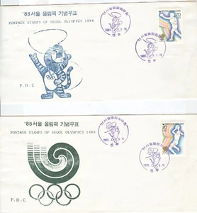 Korea Olympic Games Seoul 1988 Olympic set on first day covers violet cancel - Picture 1 of 1