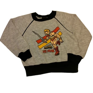 Vintage 1980s Masters of the Universe He Man Sweatshirt Youth 6 Gray Cartoon - Picture 1 of 15
