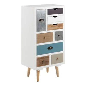 Kommode Thais weiß Shabby Chic mehrfarbig 9 Schubladen - Bild 1 von 9