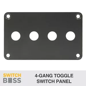 4 GANG BLACK ALUMINIUM TOGGLE SWITCH PANEL- Fit toggle 4 Way - ALLY 12v On Off - Picture 1 of 5