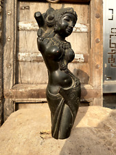 Ancient Old  Bronze Hand Carved Hindu Goddess South Indian Fine Sculpture