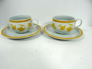 Block Vista Alegre Ginger Cups Saucers Set of 2 Portugal - Picture 1 of 7