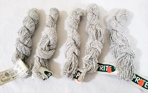 Lotto di 5 filati Hanks Of Berroco Sprite grigio chiaro - misto cotone, rayon e nylon - Foto 1 di 3