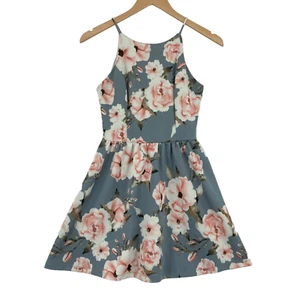 Aqua Girls Multicolor Floral Round Neck Sleeveless Fit & Flare Dress Size Small - Picture 1 of 8