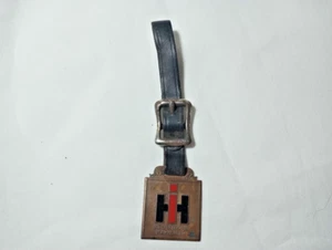 ---Vtg enameled IH logo International Harvester watch fob Green Duck Chicago - Picture 1 of 5