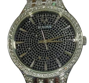 96A227 BULOVA DIAL BLACK STAINLESS STEEL MEN'S WATCH M-228 - Picture 1 of 17