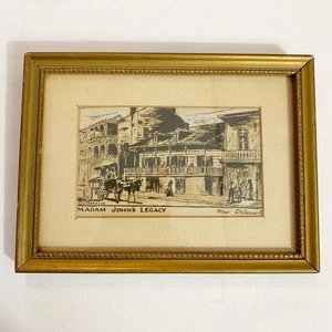Vintage getönte Lithographie New Orleans Louisiana Madam John’s Legacy L Sarrazin - Bild 1 von 8