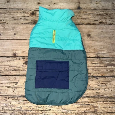 Chaleco acolchado sin marca para perro talla M verde bloques de color con forro polar nuevo sin etiquetas Foto 1 de 4