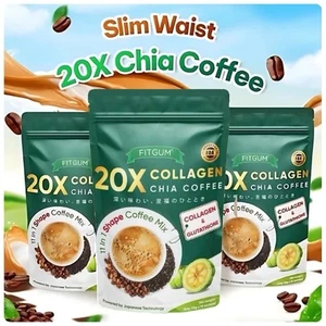 Paquete de 1-3 - FITGUM 20X Colágeno Chía Café 11 en 1 Mezcla de Café Auténtica - Imagen 1 de 11