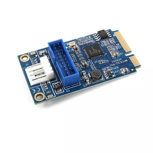 Mini PCIE PCI Express to Dual USB 3.0 ports 19pin 20pin Expansion Adapter Card - Picture 1 of 5