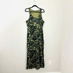 Andrea Jovine abito donna nero verde stampa floreale maxi leggero grande - Foto 1 di 9
