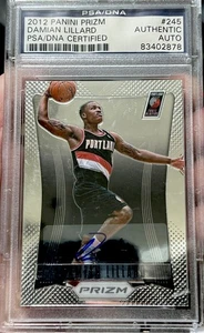 Prizm Damian Lillard 2012-13 novato automático radiocontrol #245 hoja certificado de autenticidad autenticado PSA/DNA - Imagen 1 de 3