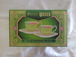 Maxwell & Williams Wicked Elphaba Demi Cups & Saucers X 2 BNIB - Picture 1 of 10