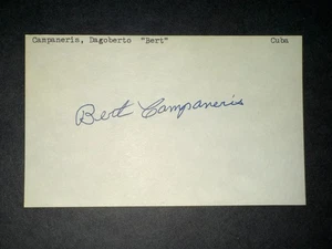 1964 A's: Bert Campaneris, SIGNIERTE 3x5 Karte - Bild 1 von 1