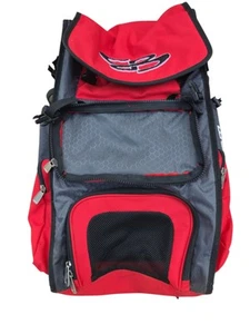 Boombah Superpack Bat Bag Backpack Version No Wheels Red and Carbon Fiber Look. - Picture 1 of 11